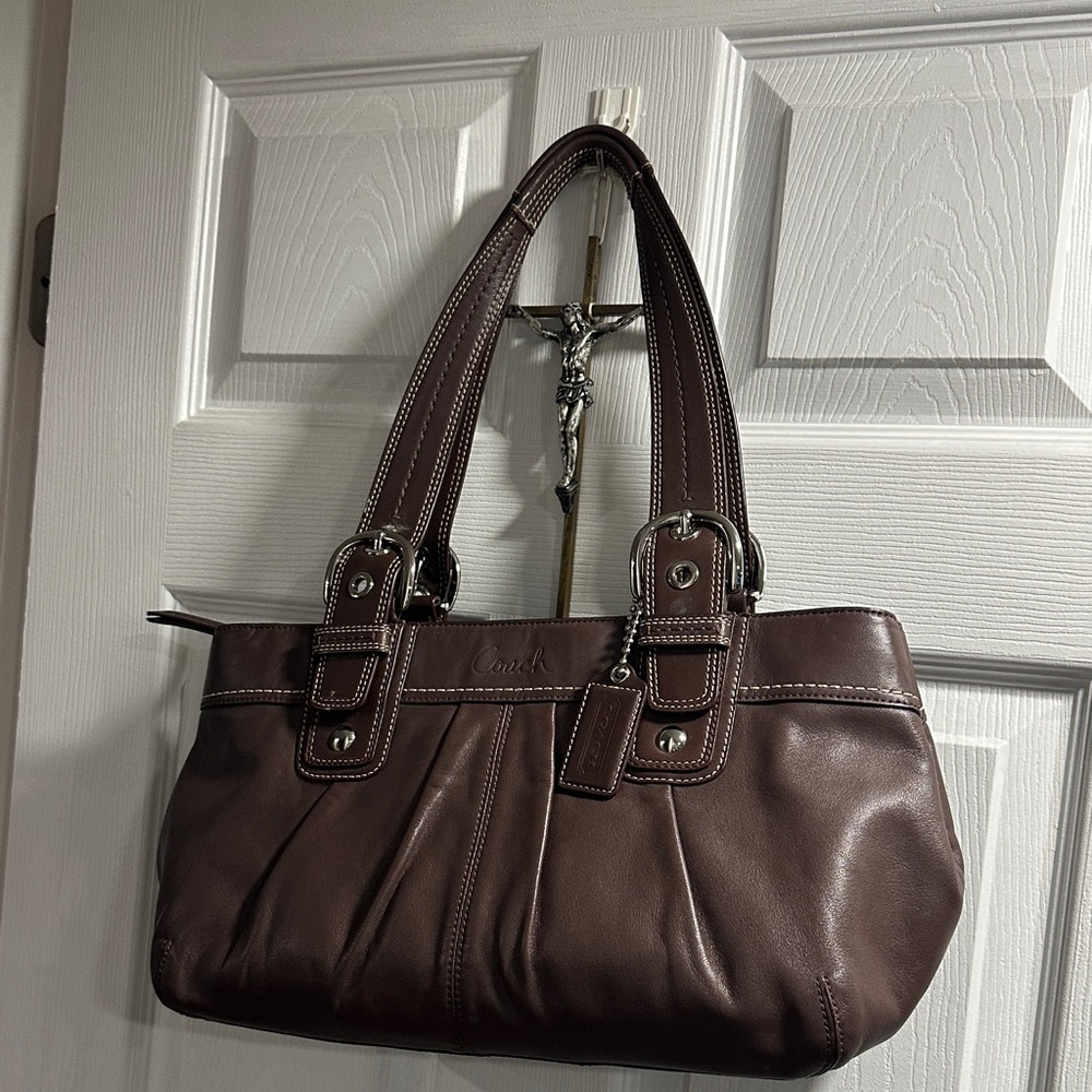 Coach Dark Brown Leather Shoulder Bag